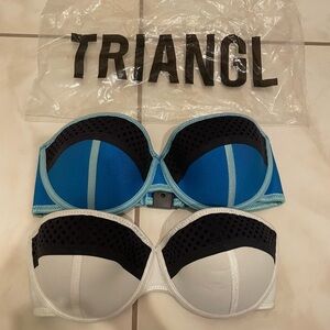 Womens TRIANGL Strapless Bathing Suit Top Bundle Size Small +​​​